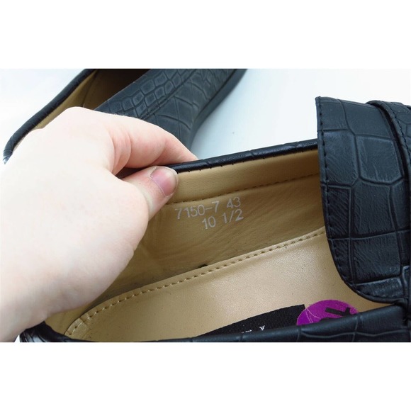Adolfo Shoes Sz 10.5 M Black Penny Loafer‎ Leather Men 7150
